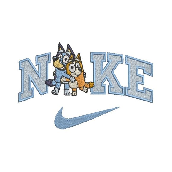 Nike Bluey Bingo HOODIE Embroidered Adult Unisex Sweatshirt Dog Sisters - Picture 2 of 3